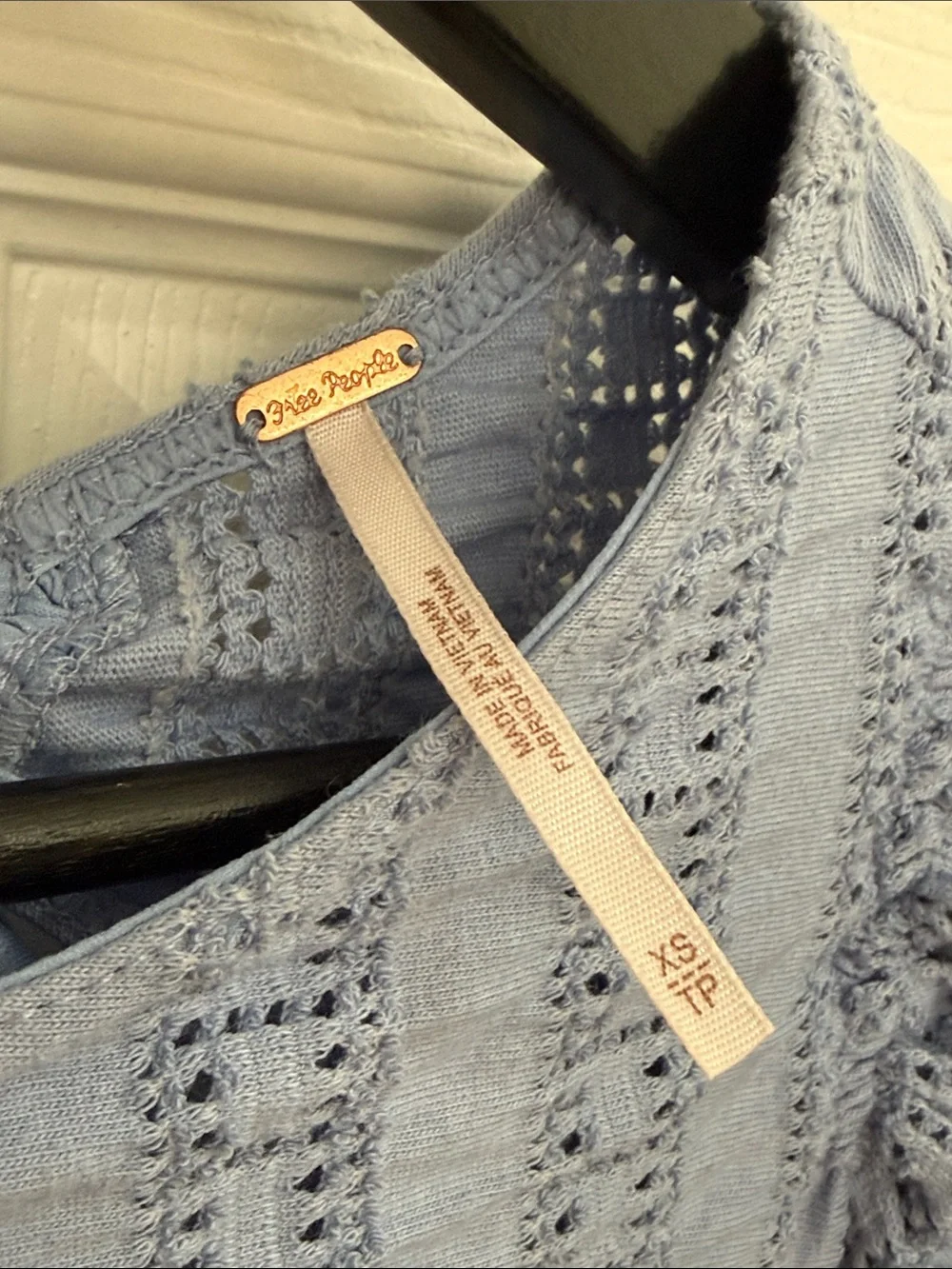 Free People women’s Star Struck Light Blue Tie-Back top
